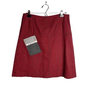 Buffalo check cottage core skirt A line red black